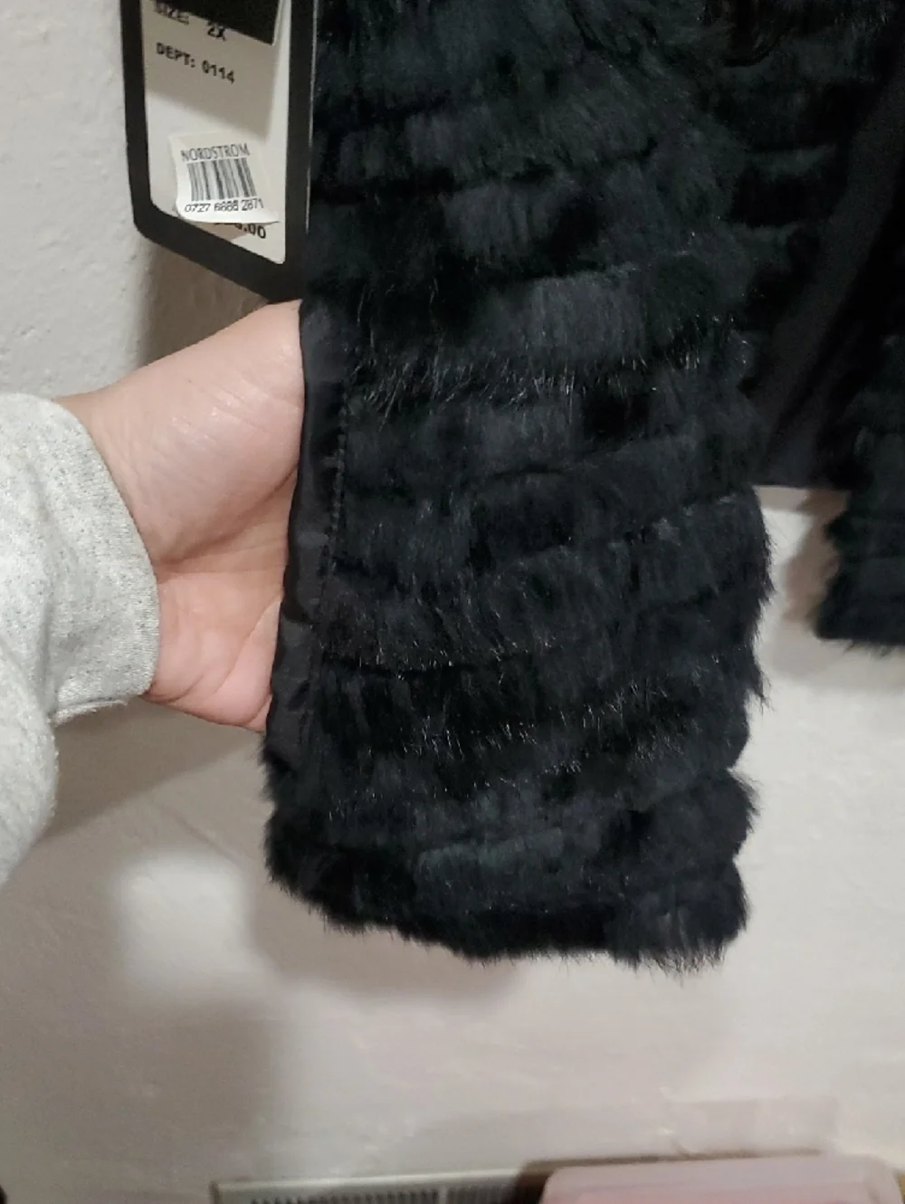 George Simonton Couture Genuine Rabbit Fur & Silk Reversible Vest Size 2X